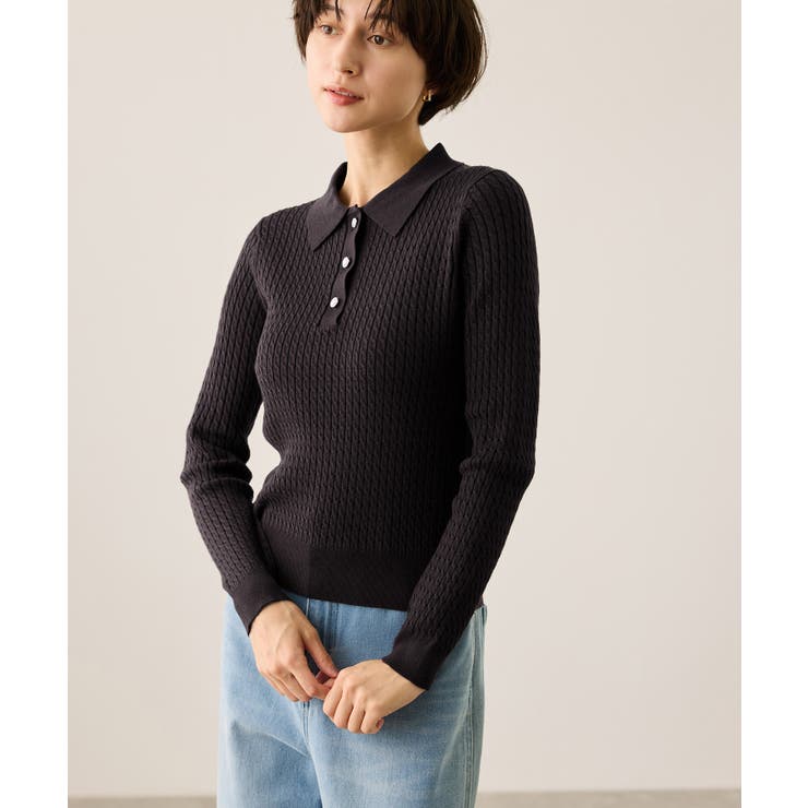 ポロカラーミニケーブルニット/イージーケア | ROPE' PICNIC | 詳細画像16 