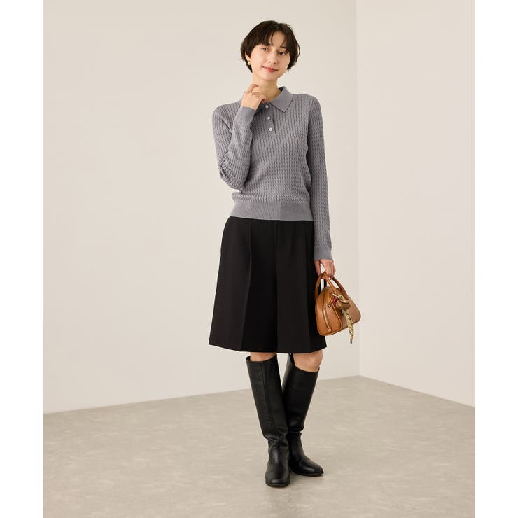 ポロカラーミニケーブルニット/イージーケア | ROPE' PICNIC | 詳細画像2 