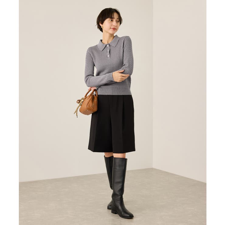 ポロカラーミニケーブルニット/イージーケア | ROPE' PICNIC | 詳細画像3 