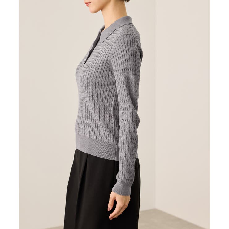 ポロカラーミニケーブルニット/イージーケア | ROPE' PICNIC | 詳細画像37 