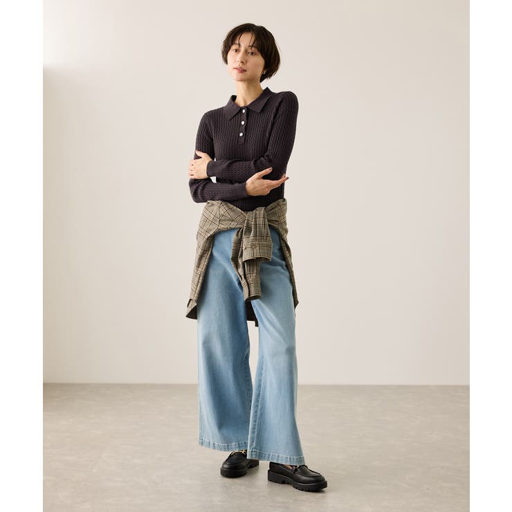 ポロカラーミニケーブルニット/イージーケア | ROPE' PICNIC | 詳細画像8 