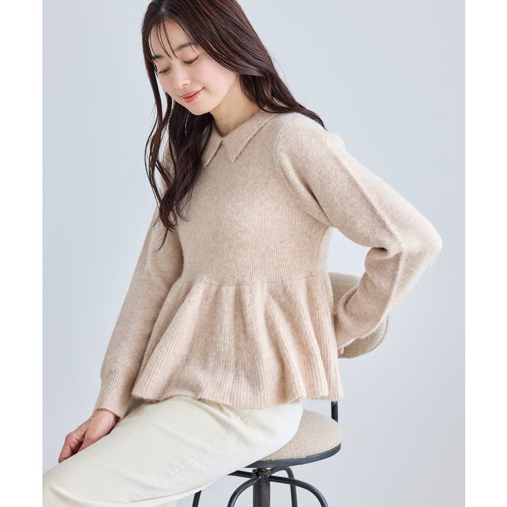 ベージュ(27) | アンゴラ混ペプラムニット | ROPE' PICNIC