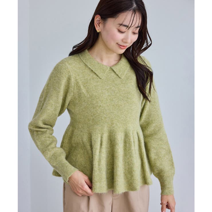 キミドリ(34) | アンゴラ混ペプラムニット | ROPE' PICNIC