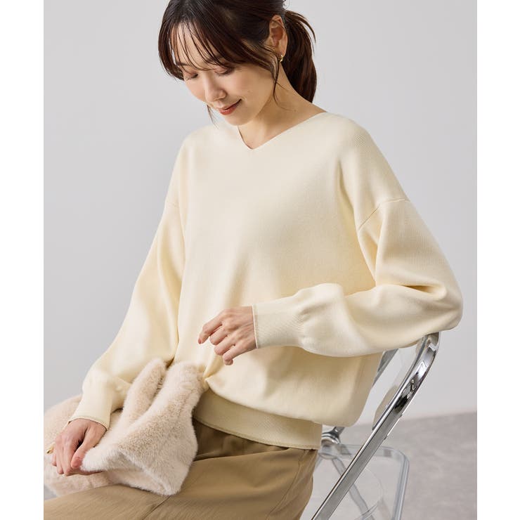 【WEB限定カラー】マシュマロニットVネックプルオーバー | ROPE' PICNIC | 詳細画像10 