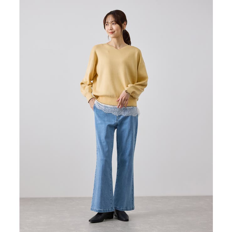【WEB限定カラー】マシュマロニットVネックプルオーバー | ROPE' PICNIC | 詳細画像31 