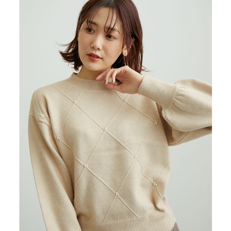 【WEB限定】パール使い格子ニットプルオーバー | ROPE' PICNIC | 詳細画像19 