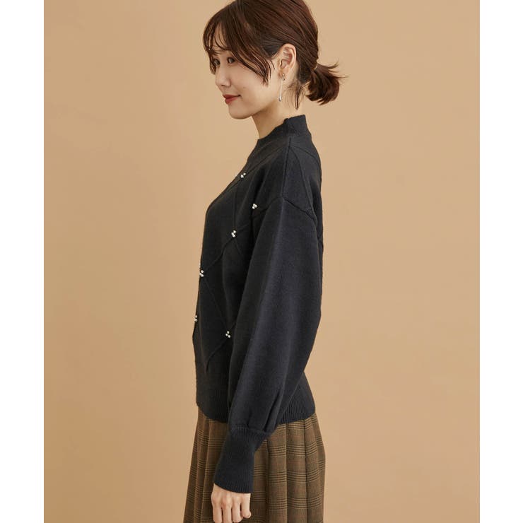 【WEB限定】パール使い格子ニットプルオーバー | ROPE' PICNIC | 詳細画像2 