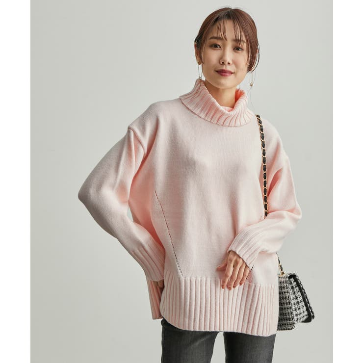 ピンク系(65) | 【WEB限定】タートルネックスリットニットプルオーバー | ROPE' PICNIC