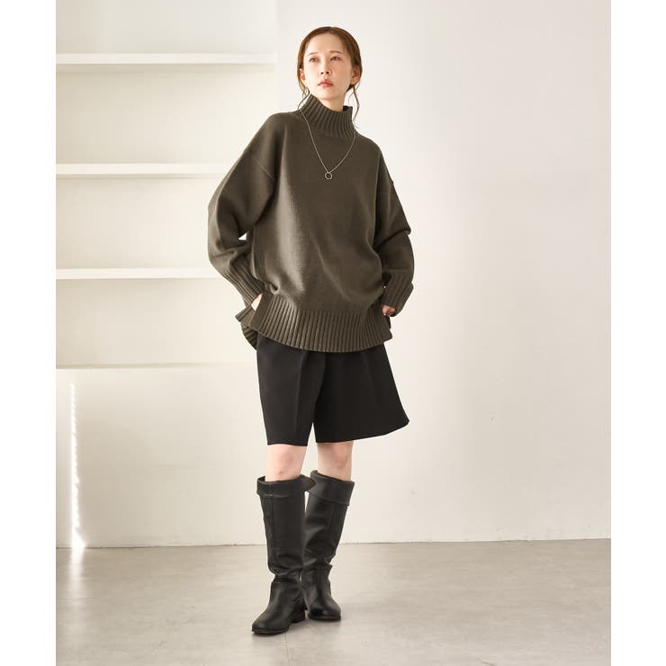 WEB限定】サイドスリットニットプルオーバー/イージーケア[品番