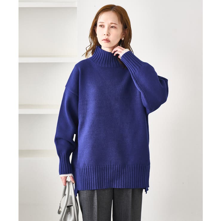 WEB限定】サイドスリットニットプルオーバー/イージーケア[品番