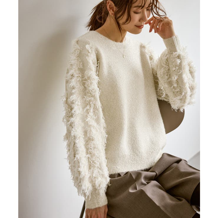 【emur/エミュール】ラメジャガードフリンジスリーブプルオーバー | ROPE' PICNIC | 詳細画像11 