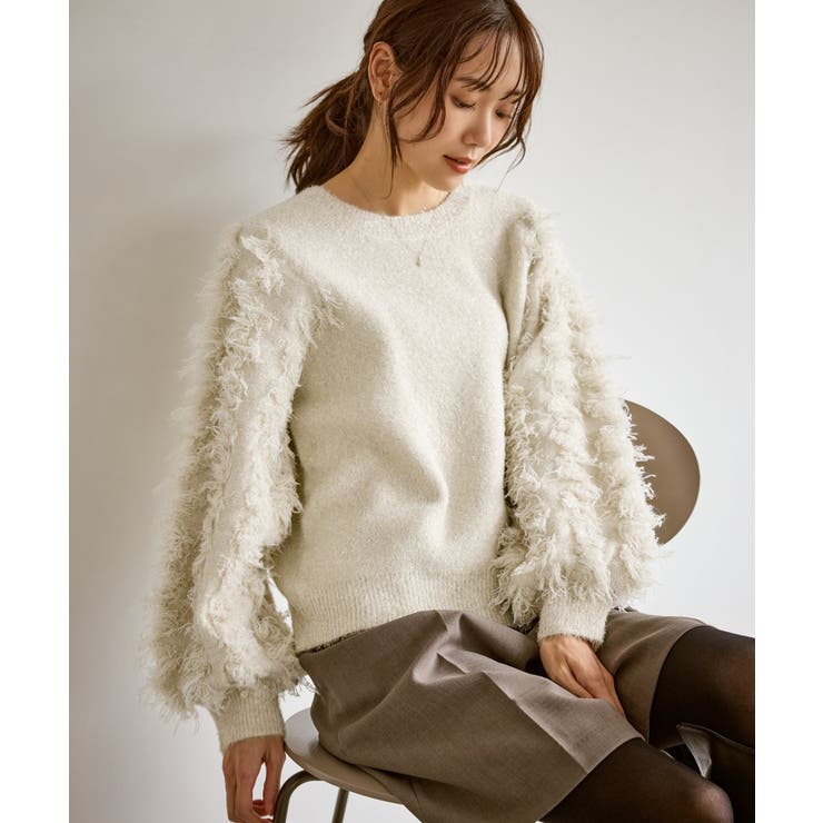 【emur/エミュール】ラメジャガードフリンジスリーブプルオーバー | ROPE' PICNIC | 詳細画像13 