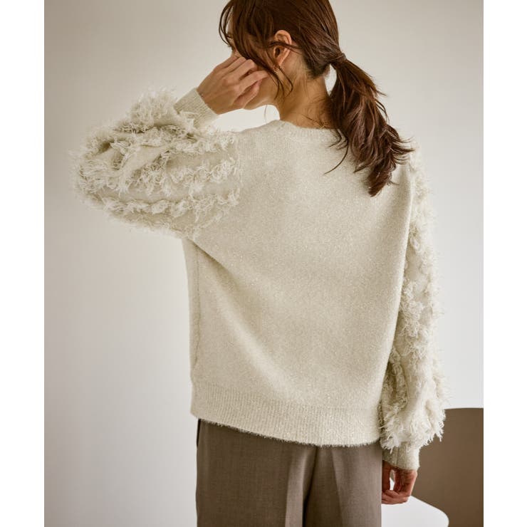 【emur/エミュール】ラメジャガードフリンジスリーブプルオーバー | ROPE' PICNIC | 詳細画像15 