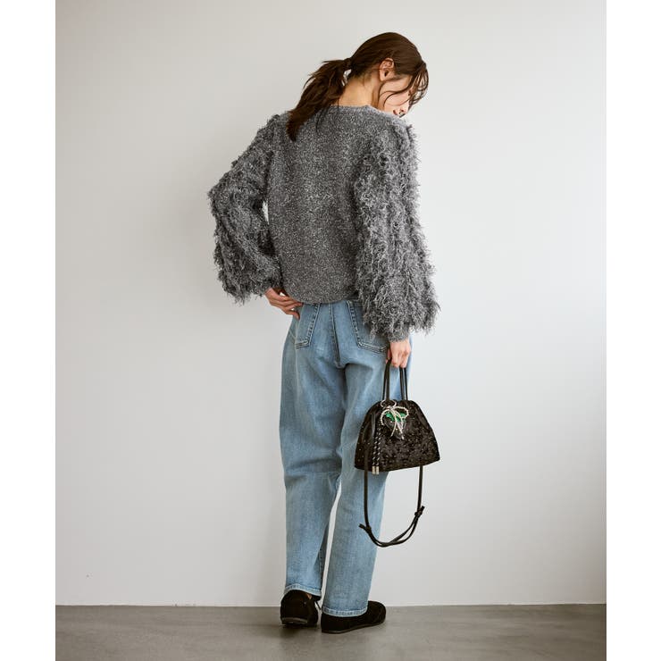 【emur/エミュール】ラメジャガードフリンジスリーブプルオーバー | ROPE' PICNIC | 詳細画像4 