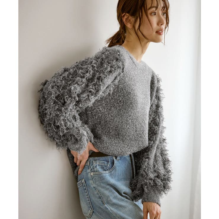 【emur/エミュール】ラメジャガードフリンジスリーブプルオーバー | ROPE' PICNIC | 詳細画像6 