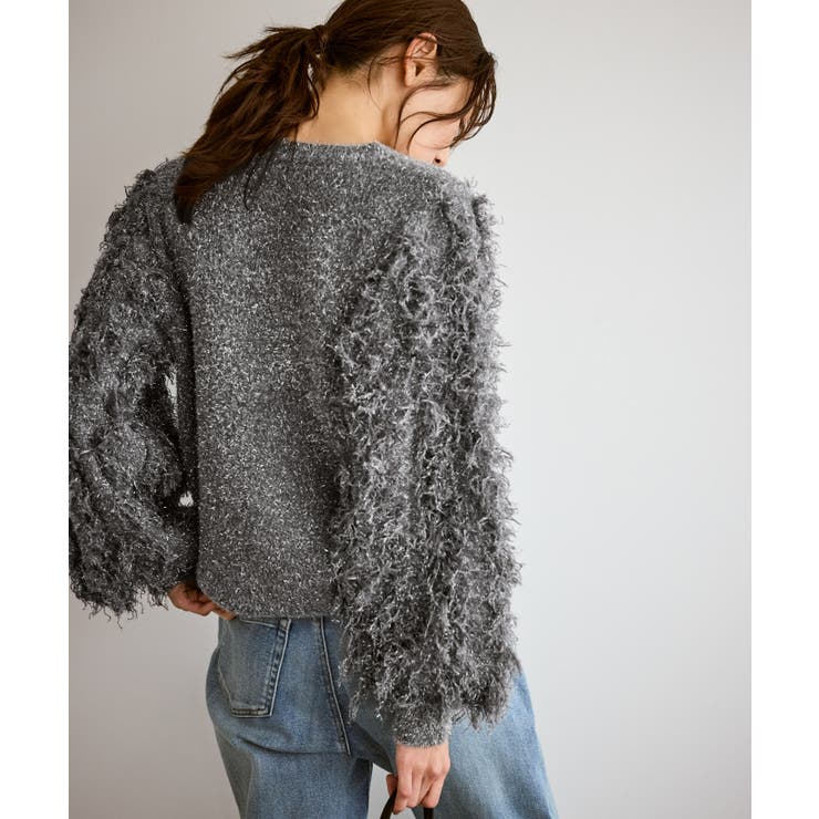 【emur/エミュール】ラメジャガードフリンジスリーブプルオーバー | ROPE' PICNIC | 詳細画像7 