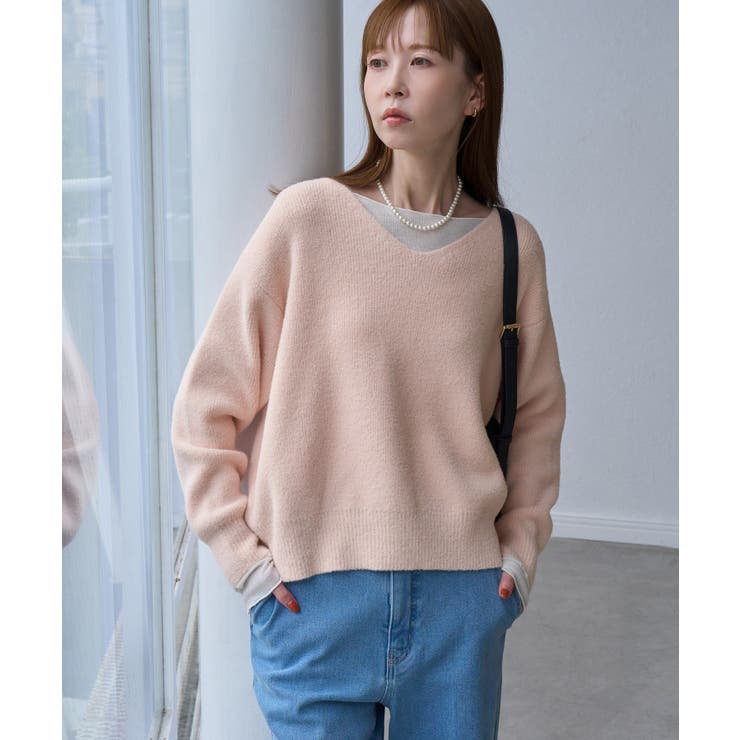 【ちゃんと＋かわいい保証】【WEB限定】スフレニット Vネックコンパクトプルオー… | ROPE' PICNIC | 詳細画像20 