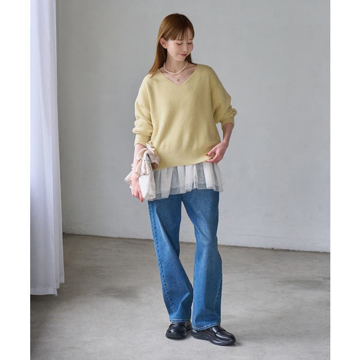 【ちゃんと＋かわいい保証】【WEB限定】スフレニット Vネックコンパクトプルオー… | ROPE' PICNIC | 詳細画像27 