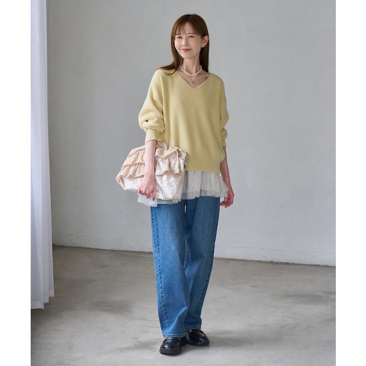 【ちゃんと＋かわいい保証】【WEB限定】スフレニット Vネックコンパクトプルオー… | ROPE' PICNIC | 詳細画像28 