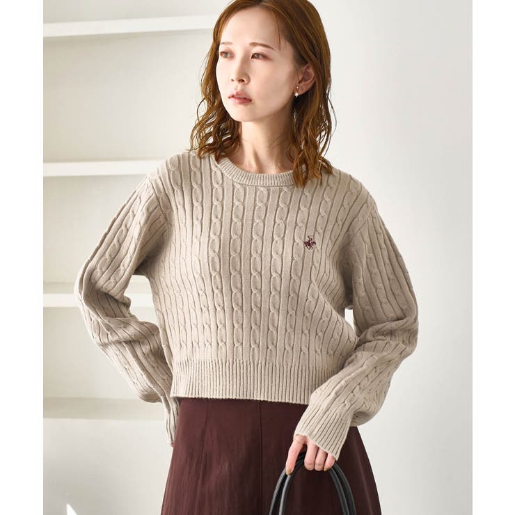 ケーブル編みクロップドニットプルオーバー | ROPE' PICNIC | 詳細画像17 