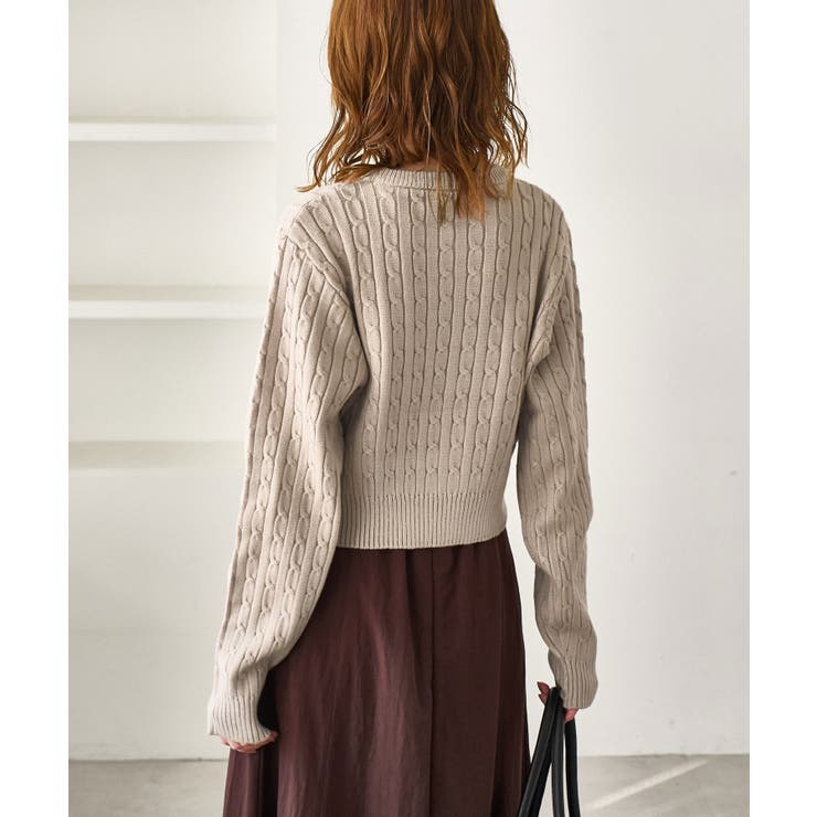 ケーブル編みクロップドニットプルオーバー | ROPE' PICNIC | 詳細画像18 
