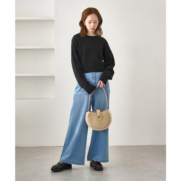ケーブル編みクロップドニットプルオーバー | ROPE' PICNIC | 詳細画像3 