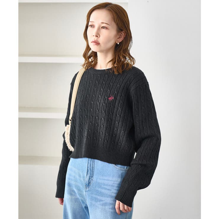 ケーブル編みクロップドニットプルオーバー | ROPE' PICNIC | 詳細画像5 