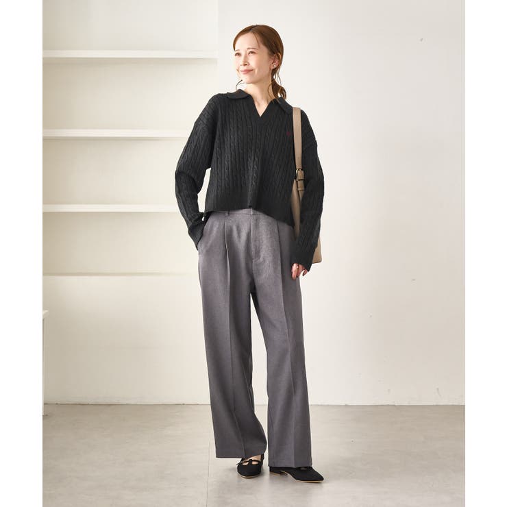 ケーブル編みクロップドスキッパーニット | ROPE' PICNIC | 詳細画像10 