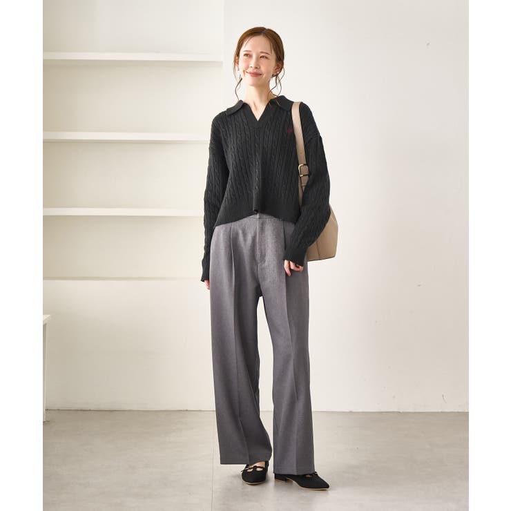 ケーブル編みクロップドスキッパーニット | ROPE' PICNIC | 詳細画像11 