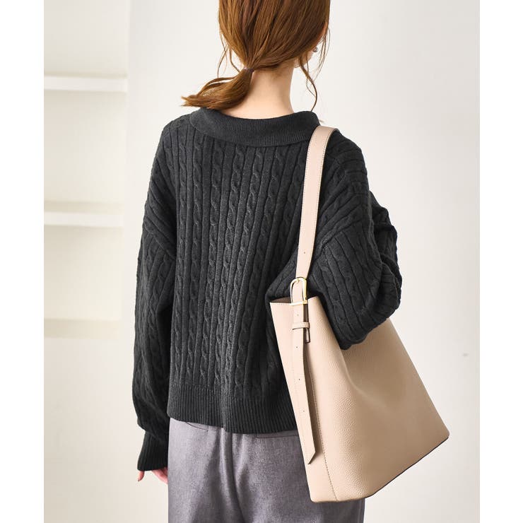 ケーブル編みクロップドスキッパーニット | ROPE' PICNIC | 詳細画像14 