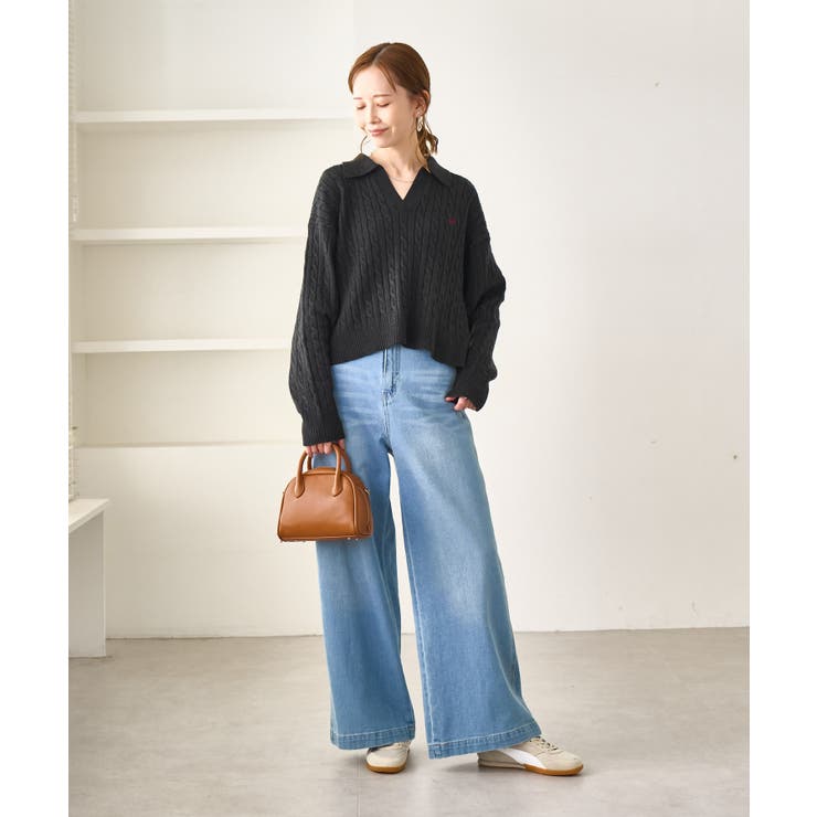 ケーブル編みクロップドスキッパーニット | ROPE' PICNIC | 詳細画像15 