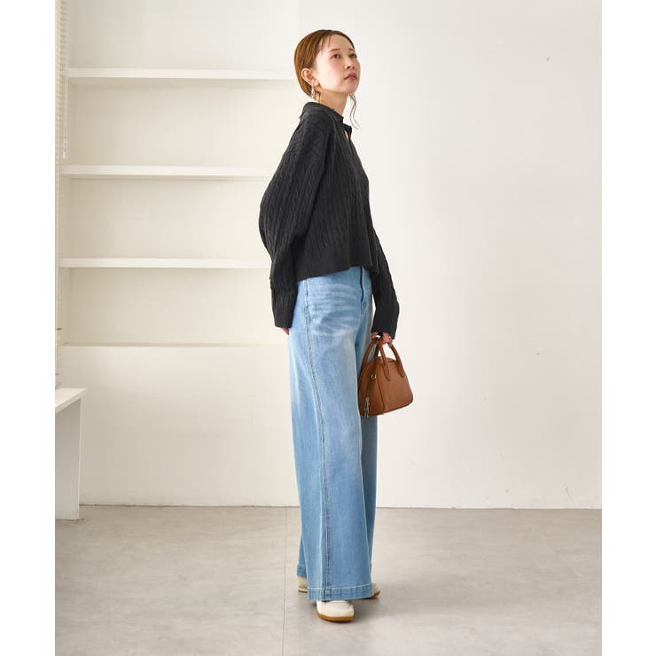 ケーブル編みクロップドスキッパーニット | ROPE' PICNIC | 詳細画像16 