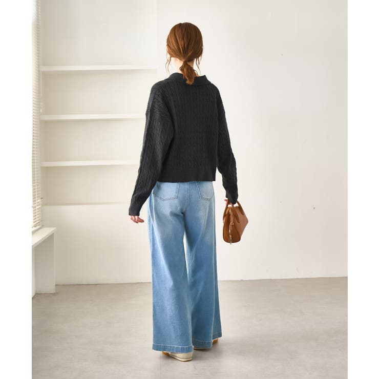 ケーブル編みクロップドスキッパーニット | ROPE' PICNIC | 詳細画像17 