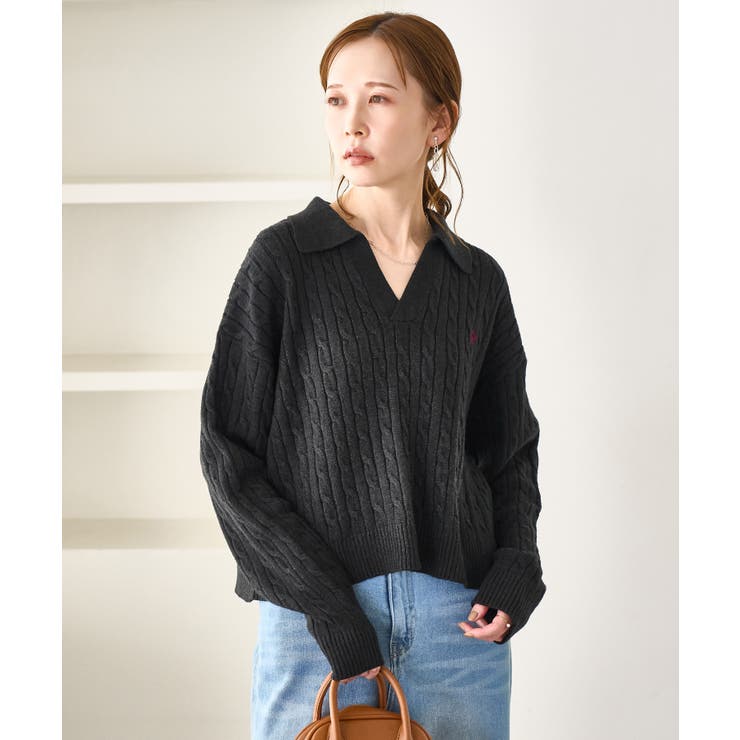 ケーブル編みクロップドスキッパーニット | ROPE' PICNIC | 詳細画像18 