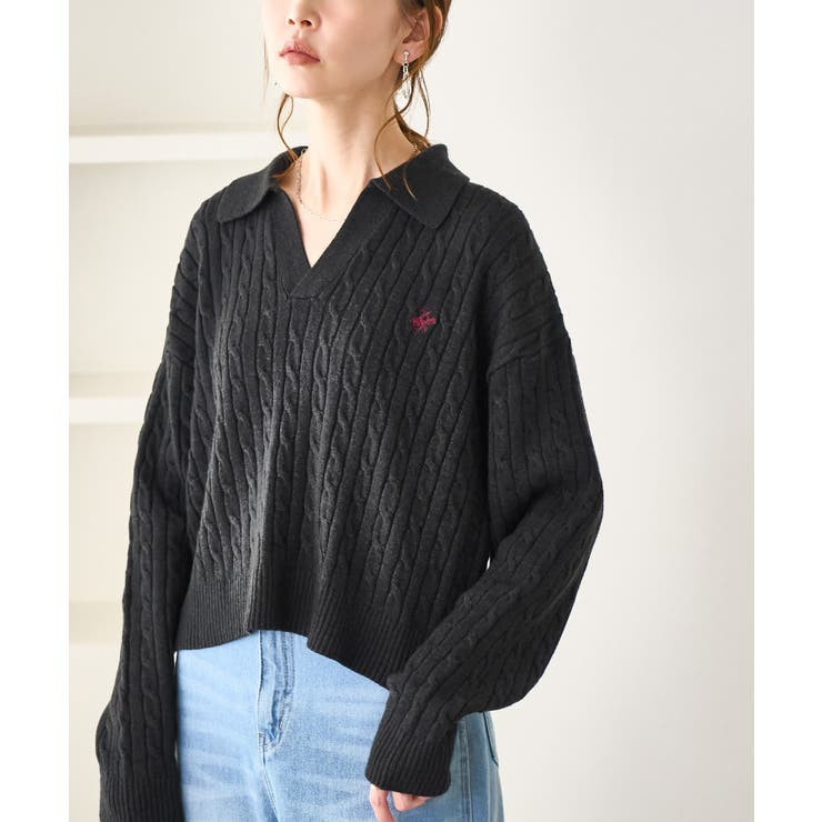 ケーブル編みクロップドスキッパーニット | ROPE' PICNIC | 詳細画像19 