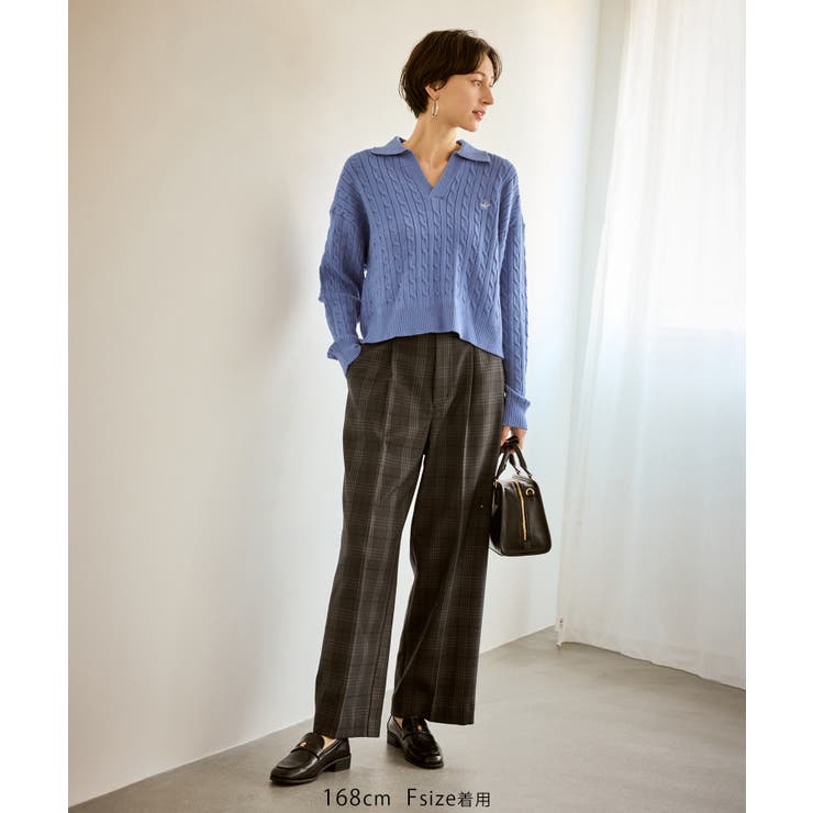 ケーブル編みクロップドスキッパーニット | ROPE' PICNIC | 詳細画像2 