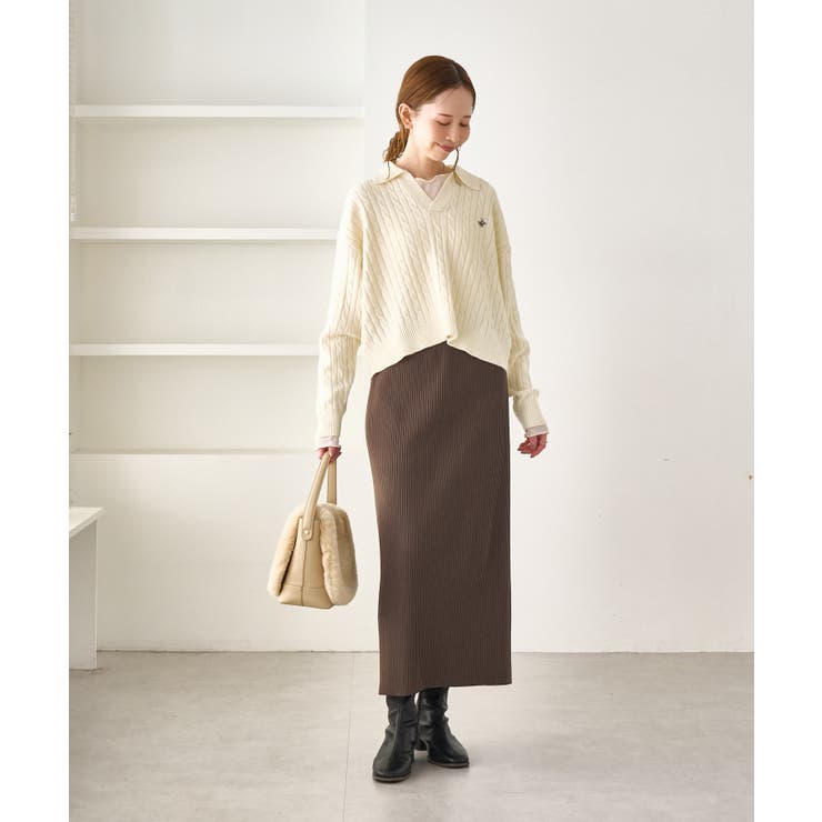 ケーブル編みクロップドスキッパーニット | ROPE' PICNIC | 詳細画像20 