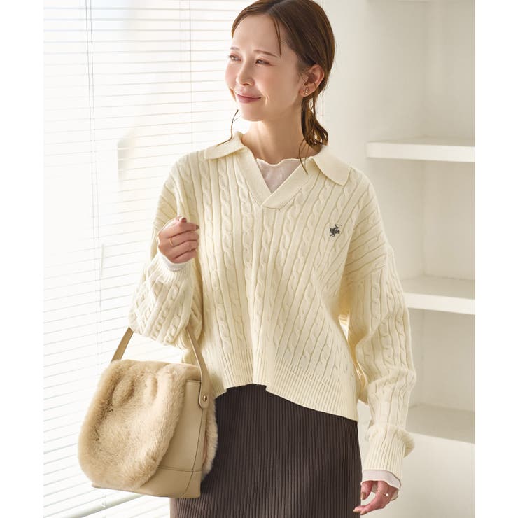 ケーブル編みクロップドスキッパーニット | ROPE' PICNIC | 詳細画像23 