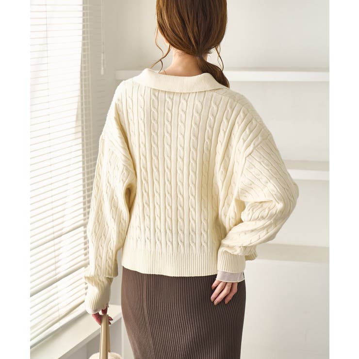 ケーブル編みクロップドスキッパーニット | ROPE' PICNIC | 詳細画像24 