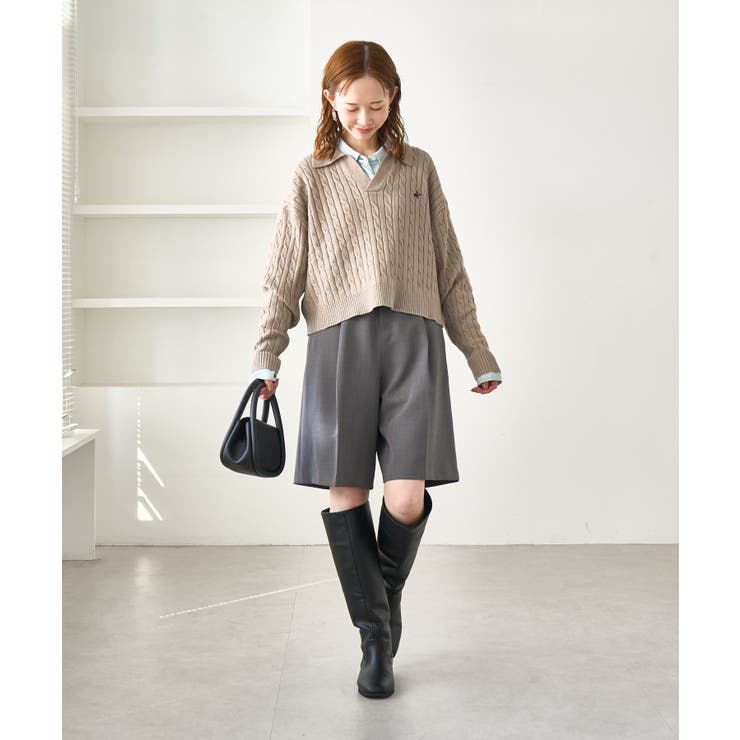 ケーブル編みクロップドスキッパーニット | ROPE' PICNIC | 詳細画像26 