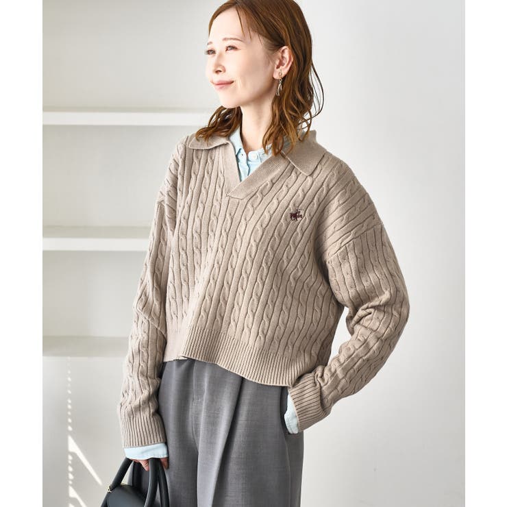 ケーブル編みクロップドスキッパーニット | ROPE' PICNIC | 詳細画像29 