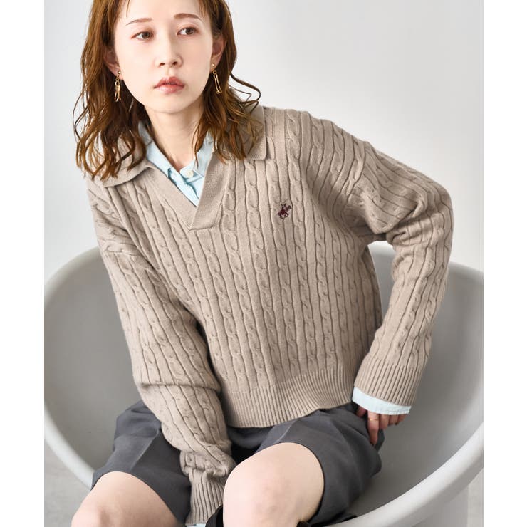 ケーブル編みクロップドスキッパーニット | ROPE' PICNIC | 詳細画像31 