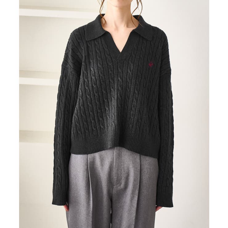 ケーブル編みクロップドスキッパーニット | ROPE' PICNIC | 詳細画像35 