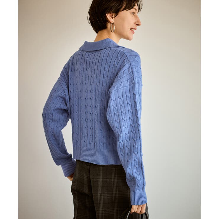 ケーブル編みクロップドスキッパーニット | ROPE' PICNIC | 詳細画像5 