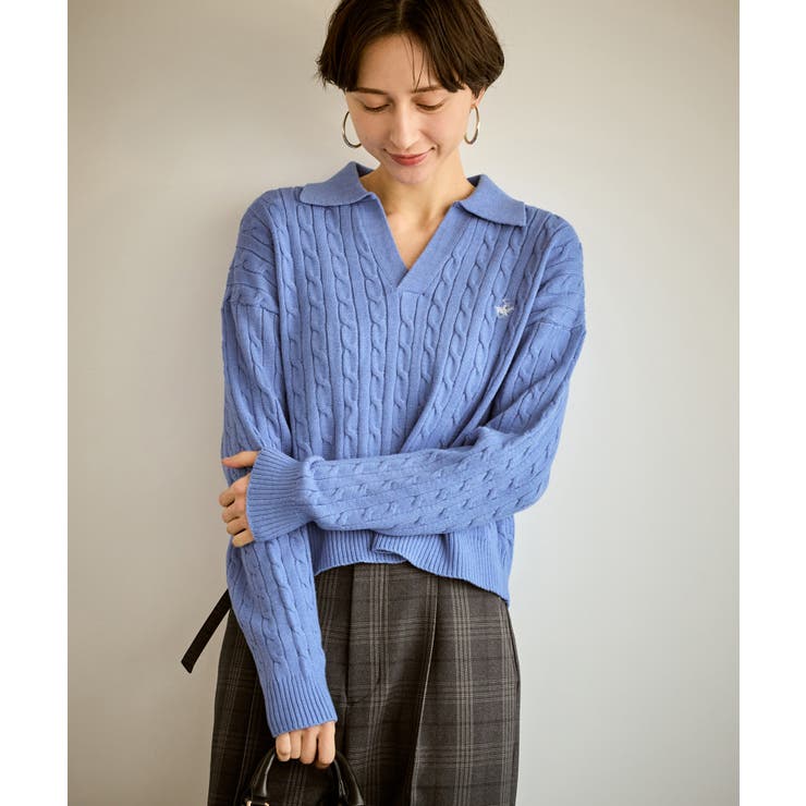 ケーブル編みクロップドスキッパーニット | ROPE' PICNIC | 詳細画像6 