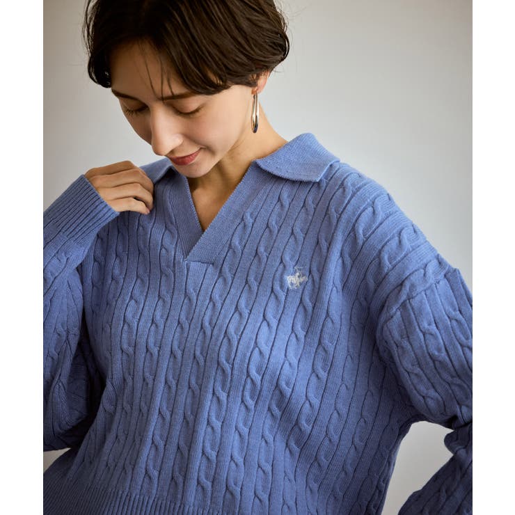 ケーブル編みクロップドスキッパーニット | ROPE' PICNIC | 詳細画像9 