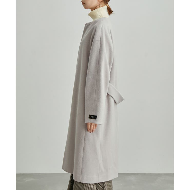 JAPAN FABRIC/ウール混バックタックノーカラーコート[品番