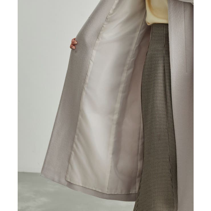 JAPAN FABRIC/ウール混バックタックノーカラーコート[品番