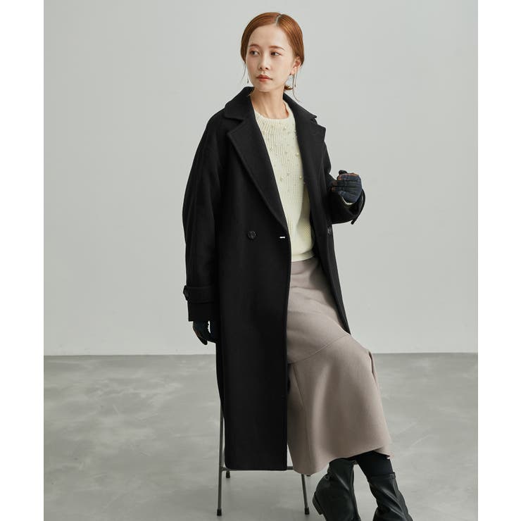 JAPAN FABRIC/ウール混テーラーカラーコート[品番：RPCW0033181]｜ROPE