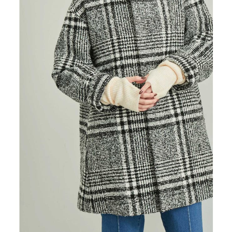 WEB限定カラー:チェック】ハウンドトゥースツイードミディ丈Aライン